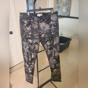 RNWY mens ripped black jeans